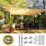 Quictent 185G HDPE 20'x16' Sun Sail Shade Canopy Sand