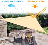 Quictent 185 GSM HDPE 12' x 16' Rectangle Shade Sail-Sand