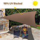 Quictent 20'x16' 185G HDPE 98% UV Block Rectangle Shade Sail -Brown