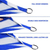 Quictent 185 GSM HDPE 20' x 20' Square Shade Sail Colored Stripe-White & Blue