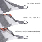 Quictent 26X20ft 185HDPE 98% UV Block Colored Stripe Rectangle Sun Shade Sail (White and Grey)