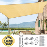 Quictent 185G HDPE 26'x20' Sun Sail Shade Canopy Sand