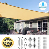 Quictent 185 GSM HDPE 12' x 16' Rectangle Shade Sail-Sand