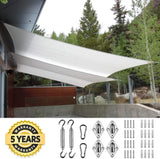 Quictent 20X20ft 185G HDPE  98% UV Block Square Sun Shade Sail-White