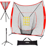 ZUPAPA 7' X 7' BASEBALL PRACTICE NET SET-RED