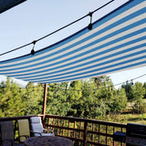 26'x20' 185HDPE 98% UV Block Colored Stripe Rectangle Shade Sail (White and Blue)