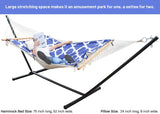 Zupapa 12' Cotton Rope Pad Hammock with Stand & Bags-Geometric Royal Blue