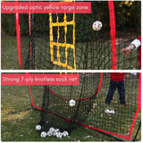 Zupapa Upgraded 7X7Ft Baseball Net with 12 Pack Baseballs Set - Black