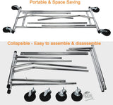 HOKEEPER 250 Lbs Load Capacity Commercial Grade Clothing Garment Racks Heavy Duty Sing Rail Adjustable Collapsible Rolling Clothes Rack on Wheels