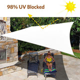 Quictent 20'x16' 185G HDPE 98% UV Block Rectangle Shade Sail (White)