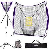 Zupapa Baseball Softball Practice Combo - 7 X 7 Feet Net Purple