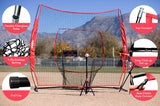 Zupapa 7x7Ft Baseball Practice Set Net-Red