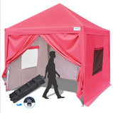 Quictent Upgraded Privacy 8' x 8' Pop Up Canopy-Pink