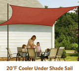 Quictent 185 GSM HDPE 20' x 20' Square Shade Sail-Terracotta