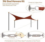 Quictent 185 GSM HDPE 20' x 20' Square Shade Sail-Terracotta