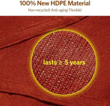 Quictent 185 GSM HDPE 20' x 20' Square Shade Sail-Terracotta