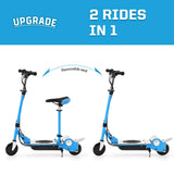 MAXTRA Upgraded E120 Adjustable Handlebar and Removable Seat Folding Electric Scooter-Blue