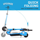 MAXTRA Upgraded E120 Adjustable Handlebar and Removable Seat Folding Electric Scooter-Blue