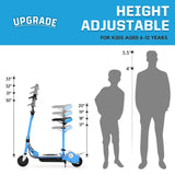 MAXTRA Upgraded E120 Adjustable Handlebar and Removable Seat Folding Electric Scooter-Blue