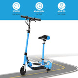 MAXTRA Upgraded E120 Adjustable Handlebar and Removable Seat Folding Electric Scooter-Blue