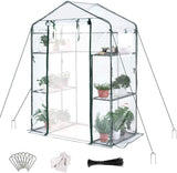Quictent 56" x29" x77" Mini Greenhouse with Mesh Door 2 Windows&6 Shelves-Clear