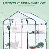 Quictent 56" x29" x77" Mini Greenhouse with Mesh Door 2 Windows&6 Shelves-Clear