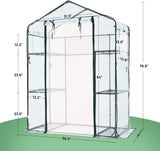 Quictent 56" x29" x77" Mini Greenhouse with Mesh Door 2 Windows&6 Shelves-Clear