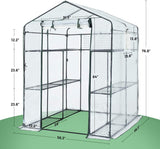 Quictent 56''x56''x77'' Mini Greenhouse with Mesh Door 3 Windows&12 Shelves-Clear