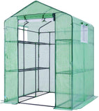Quictent 56''x56''x77'' Mini Greenhouse with Mesh Door 3 Windows&12 Shelves-Green