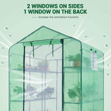 Quictent 56''x56''x77'' Mini Greenhouse with Mesh Door 3 Windows&12 Shelves-Green