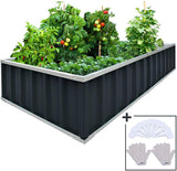 King Bird 68" x 36" x 12" Galvanized Steel Raised Garden Bed-Gray