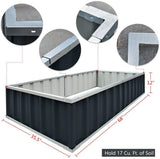 King Bird 68" x 36" x 12" Galvanized Steel Raised Garden Bed-Gray