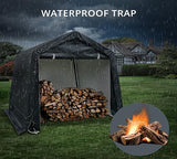 Quictent Storage Shelter 6 x 6- Feet Outdoor Carport Shed Heavy Duty Car Canopy Grey