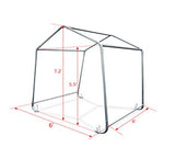 Quictent Storage Shelter 6 x 6- Feet Outdoor Carport Shed Heavy Duty Car Canopy Grey