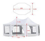 Quictent 20' x 14.5' Octagonal Party Tent-White