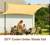 Quictent 185G HDPE 98% UV Block 20' x 16' Rectangle Sun Shade Sail -Red