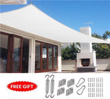 Quictent 26'x20' 185G HDPE 98% UV Block Rectangle Sun Shade Sail-White