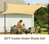 Quictent 26'x20' 185G HDPE 98% UV Block Rectangle Sun Shade Sail-White