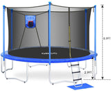 TUV Certified ORCC 12FT Basketball Trampoline with Safety Enclosure Net for Kids