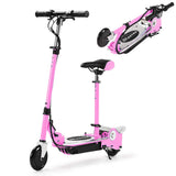 MAXTRA Upgraded E120 Adjustable Handlebar and Removable Seat Folding Electric Scooter-Pink