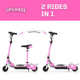 MAXTRA Upgraded E120 Adjustable Handlebar and Removable Seat Folding Electric Scooter-Pink