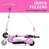 MAXTRA Upgraded E120 Adjustable Handlebar and Removable Seat Folding Electric Scooter-Pink