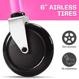 MAXTRA Upgraded E120 Adjustable Handlebar and Removable Seat Folding Electric Scooter-Pink