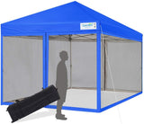 Quictent 8' x 8' Pop Up Canopy With Mesh Netting-Royal Blue