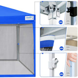Quictent 8' x 8' Pop Up Canopy With Mesh Netting-Royal Blue