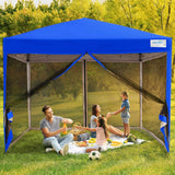 Quictent 8' x 8' Pop Up Canopy With Mesh Netting-Royal Blue