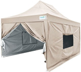 Quictent Upgraded Privacy 10' x 15' Pyramid Pop Up Canopy-Beige