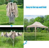 Quictent Upgraded Privacy 10' x 15' Pyramid Pop Up Canopy-Beige