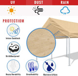 Quictent Upgraded 10' x 20' Heavy Duty Carport-Beige