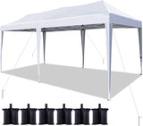Quictent 10' x 20' EZ Pop up Canopy Without Sidewalls-White